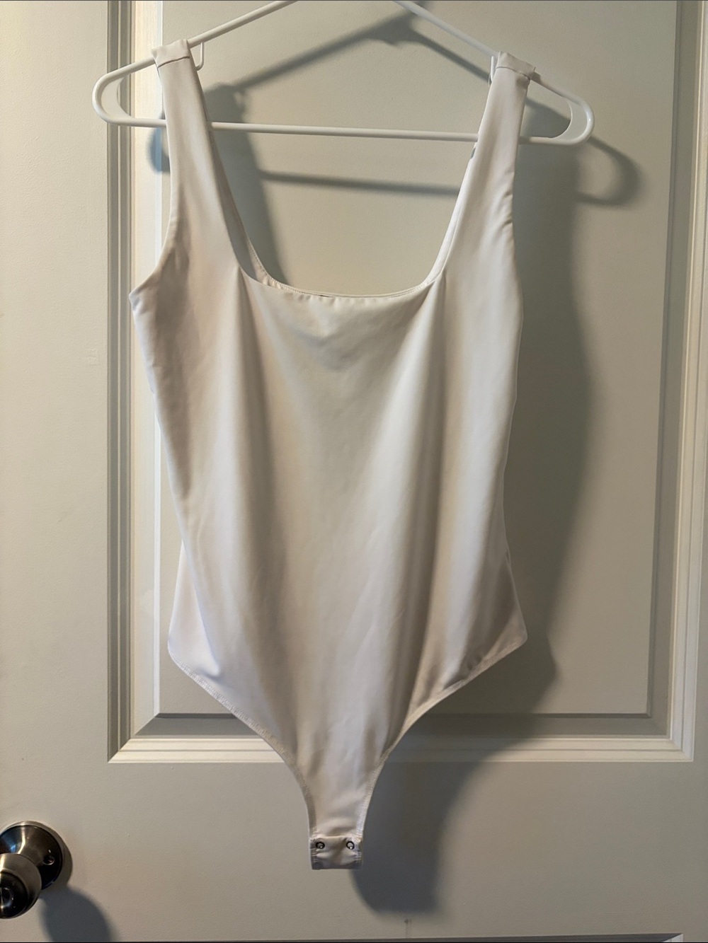 ☀️ Dynamite White Scoop Neck One-Piece Bodysuit